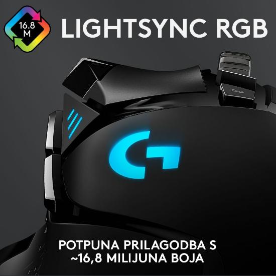Miška LOGITECH Gaming G502 Hero RGB, optički, 25600dpi, črni, USB
