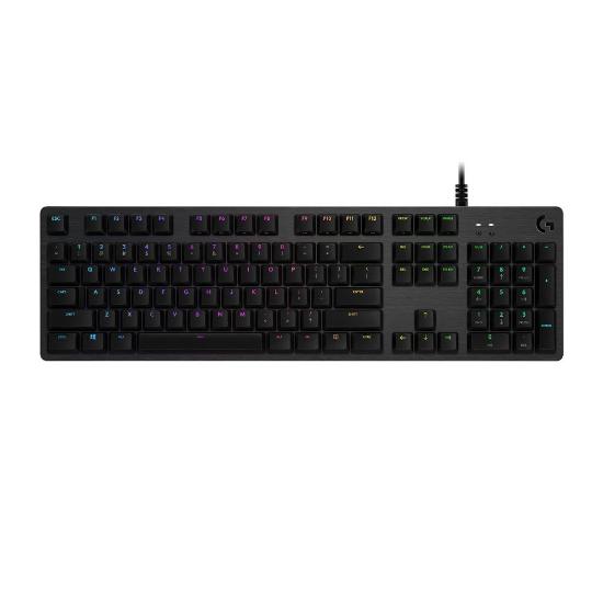 Tipkovnica LOGITECH Gaming G512 Carbon, RGB, mehanička, GX Red Linear, US layout, črna