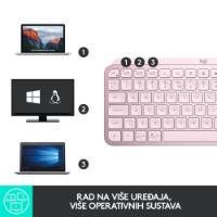 Tipkovnica LOGITECH MX Keys mini, brezžična, BT, roza