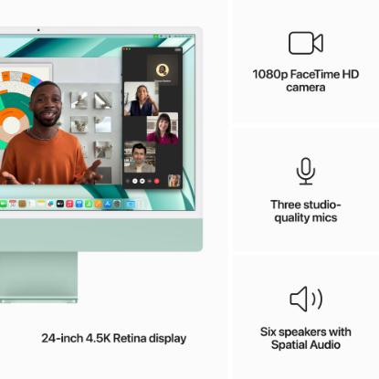 Računalo AiO APPLE iMac mqrp3cr/a / 24" 4,5K Retina, 10-Core M3, 8GB, 512GB SSD, 10-Core Apple GPU, WiFi, tipkovnica, miš, macOS, zeleno