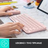 Tipkovnica LOGITECH K380, BT, kompaktna, za Mac, roza