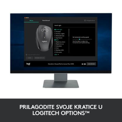 Miška LOGITECH M705, laserski, bežični, Unifying receiver USB, sivi