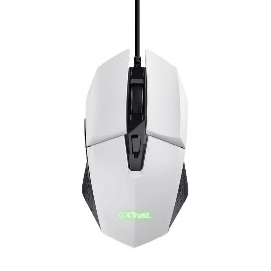 Miška TRUST GXT 109W Felox, RGB, optički, 6400dpi, beli
