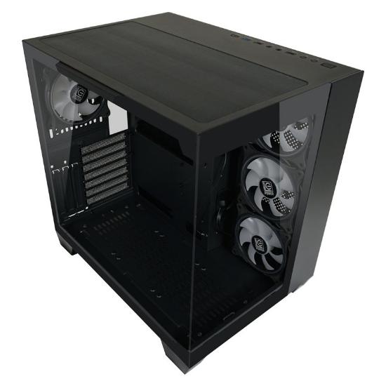 Ohišje LC POWER 809B Dark Storm_X, MIDI, ATX, bez napajalnika, črno