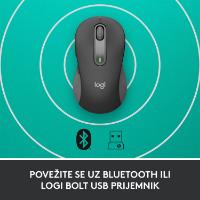 Miška LOGITECH M650, bežični, optički, 4000dpi, USB, BT, črni
