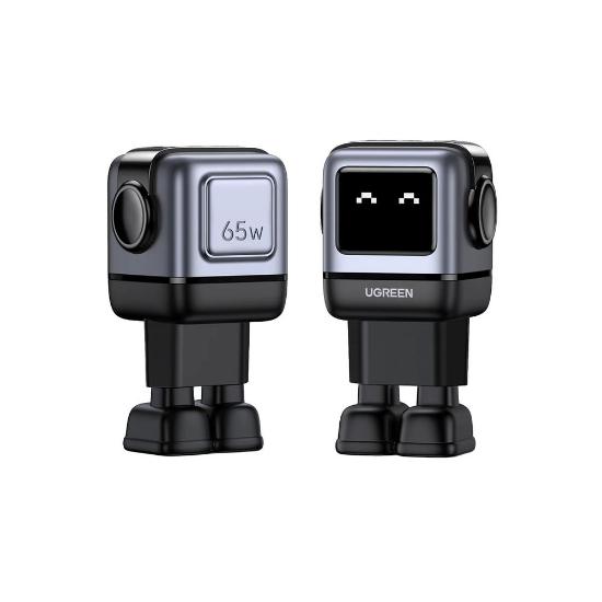 Kućni punjač UGREEN Nexode RG, 65W, 1x USB-A, 2x USB-C, LED ekran, crno-sivi