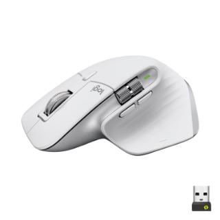 Miška LOGITECH MX Master 3S Performance, laserski, bežični, BT, Unifying receiver USB, beli