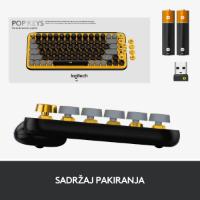 Tipkovnica LOGITECH POP Keys, mehanička, brezžična, US Layout, USB, žuto/črna