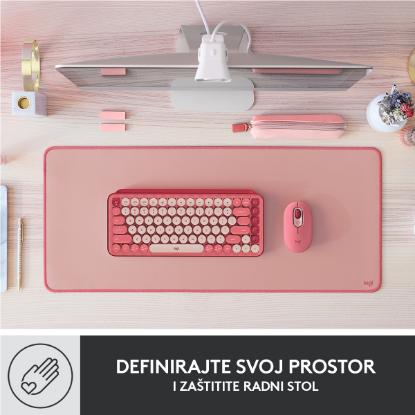 Podloga za miško, LOGITECH Desk Mat Studio, soft, roza