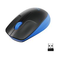 Miška LOGITECH M190, optički, bežični, 1000dpi, crno-modri