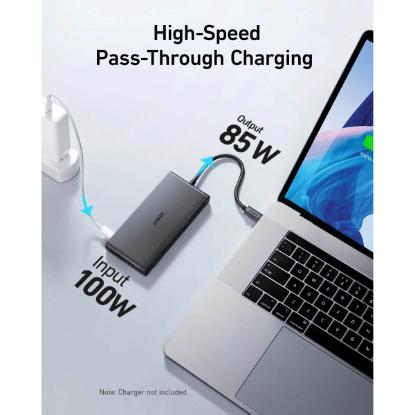 Docking station ANKER 552, USB-C na 3x USB-A, 1x USB-C, 1x RJ45, 1x HDMI 1.4, MicroSD, PD 85W, crni