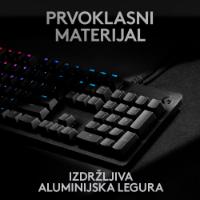 Tipkovnica LOGITECH Gaming G513 Carbon, RGB, mehanička, GX Brown Tactile, US layout, črna