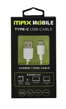 Kabel MAXMOBILE USB-C 2.0, 1m, bijeli