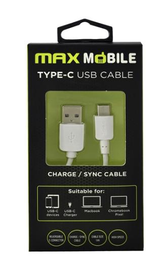 Kabel MAXMOBILE USB-C 2.0, 1m, bijeli