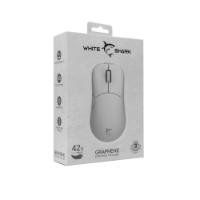 Miška WHITE SHARK Graphene, optički, 12400dpi, beli