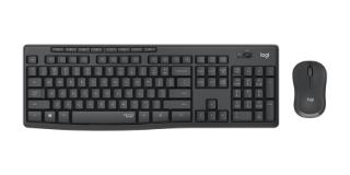 Tipkovnica + miška LOGITECH MK295 Silent Wireless Combo, brezžična, črna, USB