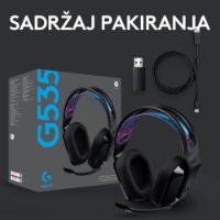 Slušalice LOGITECH Gaming G535 Lightspeed, bežične, crne