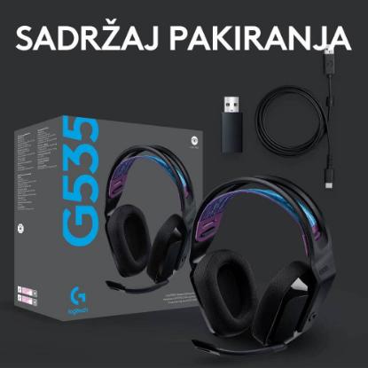 Slušalice LOGITECH Gaming G535 Lightspeed, bežične, crne
