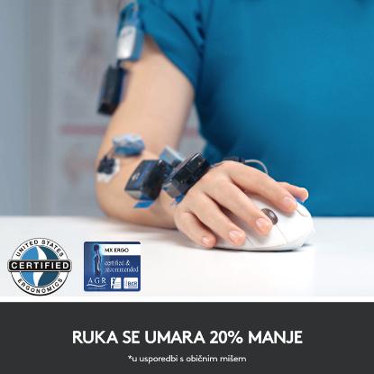 Miška LOGITECH MX Ergo, optički, trackball, bežični, USB, sivi