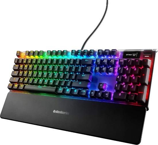 Tipkovnica STEELSERIES Apex 7, RGB, mehanička, Red switch, US layout, USB, črna