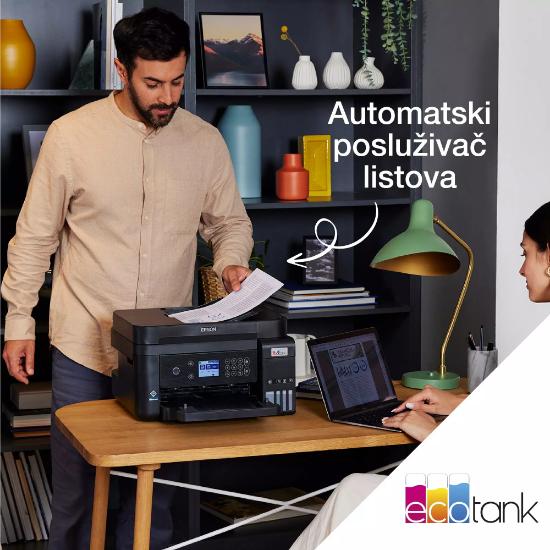 Multifunkcijski Tiskalnik EPSON EcoTank L6270, Tiskalnik/scanner/copy, 4800 x 1200, USB, LAN, WiFi, črni