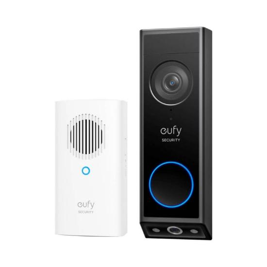 Pametno bežično zvono ANKER Eufy E340, 2K, 2 leće, WiFi, baterijsko i žičano, crno