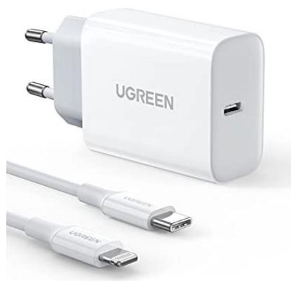 Kućni punjač UGREEN, 20W, USB-C PD, kabel USB-C na Lightning