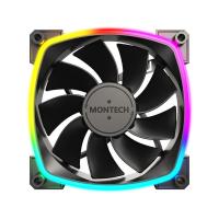Ventilator MONTECH RX120 PWM, 120mm, 1600 okr/min, RGB, črni