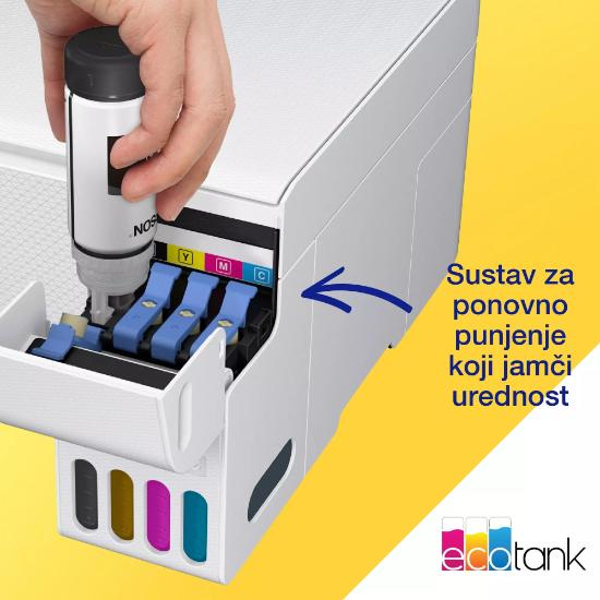 Multifunkcijski Tiskalnik EPSON EcoTank L3276, Tiskalnik/scanner/copy, 5760 x 1440, WiFi, USB, beli