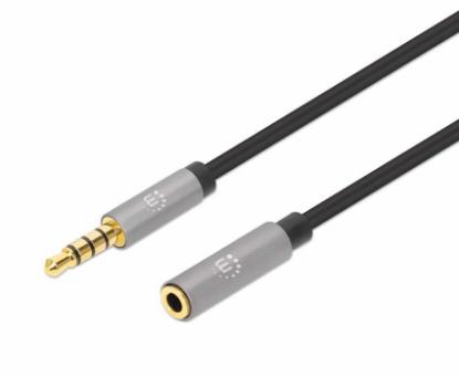 Kabel MANHATTAN, 3.5mm (M) na 3.5mm (Ž), TRRS, slim, 1.0m