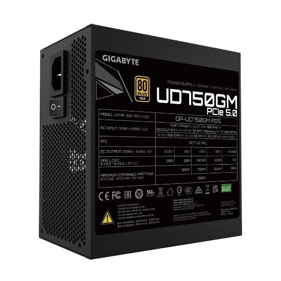 Napajlnik 750W, GIGABYTE UD750GM PG5, 120 vent, 80+ gold, modularno