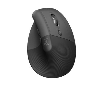 Miška LOGITECH Lift, optički, ergonomski, bežični, USB, sivi