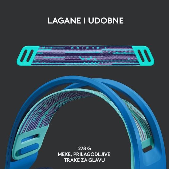 Slušalice LOGITECH Gaming G733 Lightspeed, RGB, bežične, plave