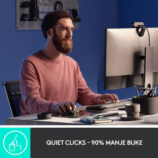 Miška LOGITECH MX Master 3S Performance, laserski, bežični, BT, Unifying receiver USB, beli