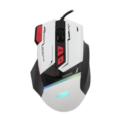 Miška BARACUDA BGM-042 Manta, RGB, optički, 12800dpi, beli
