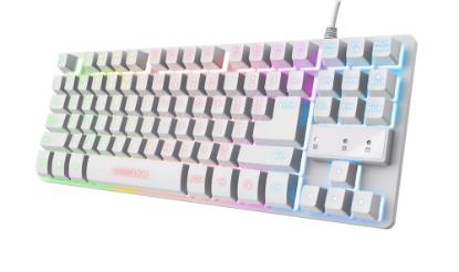 Tipkovnica TRUST GXT 833W Thado TKL Illuminated Gaming Keyboard, USB, bela
