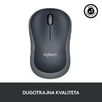 Miška LOGITECH M185, optički, bežični, 1000dpi, crno-sivi
