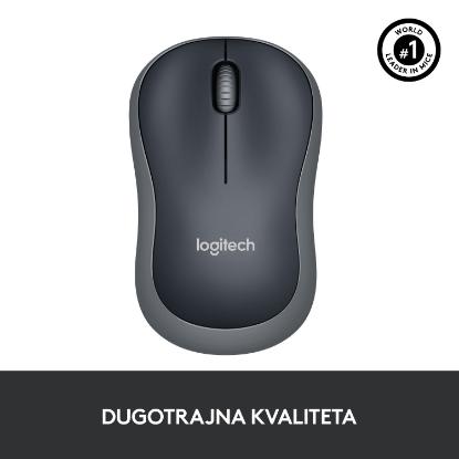 Miška LOGITECH M185, optički, bežični, 1000dpi, crno-sivi