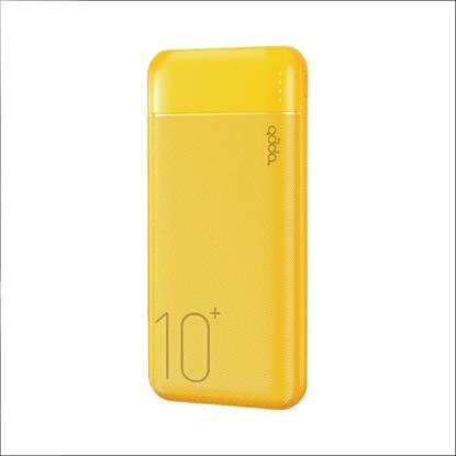 Mobilni USB punjač ADDA Fusion, 10000mAh, Micro USB i Type-C ulazi, 2xUSB-A izlazi, 12W, žuti