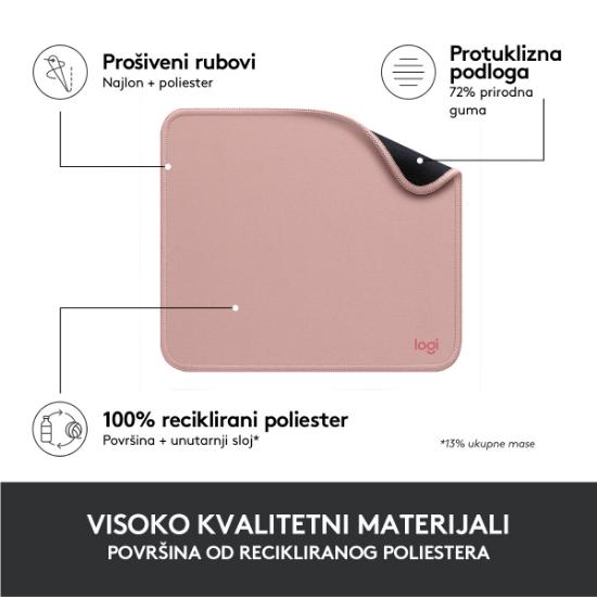 Podloga za miško, LOGITECH Studio, soft, roza