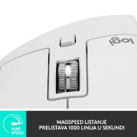 Miška LOGITECH MX Master 3S Performance, laserski, bežični, BT, Unifying receiver USB, beli