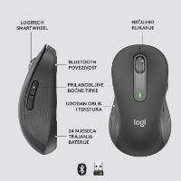 Miška LOGITECH M650 L, za ljevake, bežični, optički, 4000dpi, USB, BT, črni