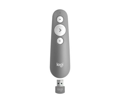 Presenter LOGITECH R500s, laser, brezžični, svetlosivi
