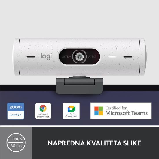 Web kamera LOGITECH Brio 500, bela