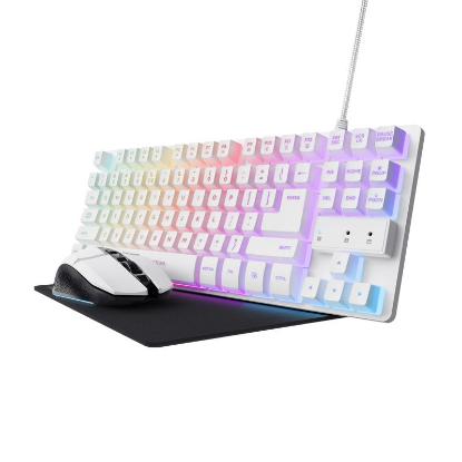 Tipkovnica + miška + podloga TRUST GXT794W 3 u 1 bundle, bijeli