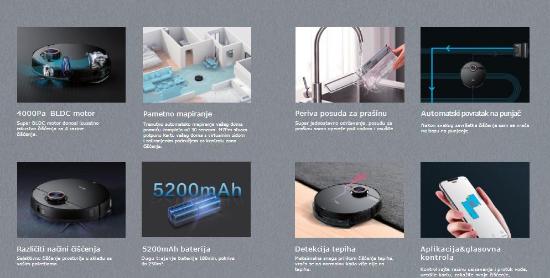 Robotski usisavač MIDEA M7 Pro, crni