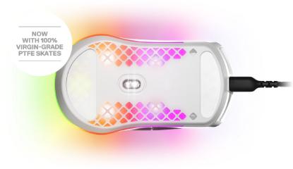 Miška STEELSERIES Aerox 3 2022 Edition, optički, RGB, 8500 CPI, beli, USB