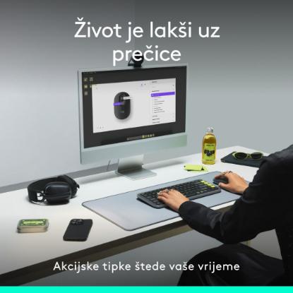 Miška LOGITECH POP, optički, bežični, USB, BT, 1000dpi, beli