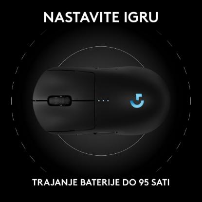 Miška LOGITECH Pro 2 Lightspeed, RGB, optički, bežični, 32000dpi, črni