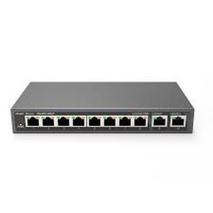 Switch RUIJIE-REYEE RG-ES110D-P, 10/100/1000 Mbps, 8xPoE, 10-port, crni
